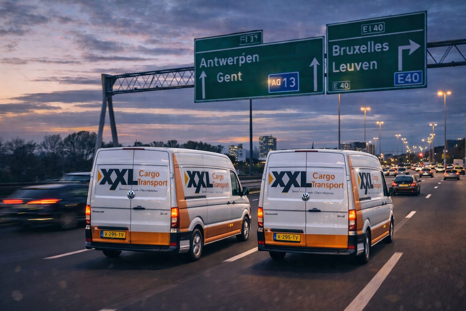 XXL Cargo bestelwagen op snelweg door de Benelux